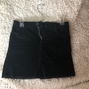 John Galt Black Corduroy Mini Skirt
